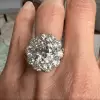 6.8ct Round Cut White Sapphire Halo Engagement Ring