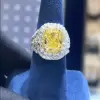 12ct Radiant Cut Yellow Sapphire Bold Engagement Ring
