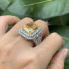 12ct Radiant Cut Yellow Sapphire Bold Engagement Ring