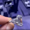 6.2ct Emerald Cut White Sapphire Engagement Ring