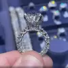 6ct Oval Cut White Sapphire Classic Engagement Ring