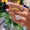 10.5ct Round Cut Split Shank Double Halo Engagement Ring