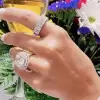 10.5ct Round Cut Split Shank Double Halo Engagement Ring