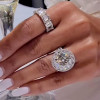 10.5ct Round Cut Split Shank Double Halo Engagement Ring