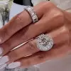 10.5ct Round Cut Split Shank Double Halo Engagement Ring