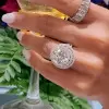 10.5ct Round Cut Split Shank Double Halo Engagement Ring