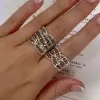 3.5ctw Champagne Sapphire Twist Wedding Band
