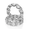 Handmade Cushion Cut Sterling Silver Eternity Wedding Band