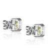 6ctw Princess Cut Yellow Sapphire Stud Earrings