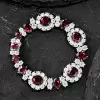39ctw White Sapphire and Ruby Vintage Bracelet