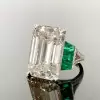 14ct Emerald Cut  White Sapphire Art-deco Engagement Ring