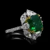 5.6ct Asscher Cut Emerald Vintage Engagement Ring