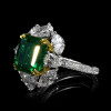 5.6ct Asscher Cut Emerald Vintage Engagement Ring