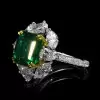 5.6ct Asscher Cut Emerald Vintage Engagement Ring