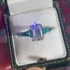 4ct Emerald Cut White Sapphire Vintage Engagement Ring