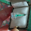 4ct Emerald Cut White Sapphire Vintage Engagement Ring