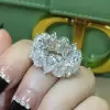 12ctw Pear Cut White Sapphire Eternity Ring