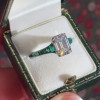 4ct Emerald Cut White Sapphire Vintage Engagement Ring