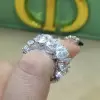 12ctw Pear Cut White Sapphire Eternity Ring