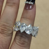 12ctw Pear Cut White Sapphire Eternity Ring