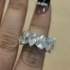 12ctw Pear Cut White Sapphire Eternity Ring