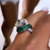 Vintage 3.8ct Halo Round Cut White Sapphire Engagement Ring