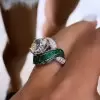 Vintage 3.8ct Halo Round Cut White Sapphire Engagement Ring