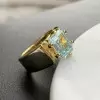 2.5ct Simple Classic Emerald Cut Aquamarine Engagement Ring