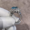 10ct Pear Cut Aquamarine Vintage Halo Cocktail Ring