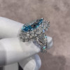 10ct Pear Cut Aquamarine Vintage Halo Cocktail Ring