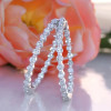 35MM Diameter White Sapphire Hoop Earrings