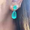 Pear Cut Aquamarine Drop Earrings In 18k Gold