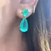 Pear Cut Aquamarine Drop Earrings In 18k Gold