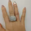 6.3ctw White Sapphire Bold Paved Cocktail Ring