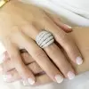 6.3ctw White Sapphire Bold Paved Cocktail Ring