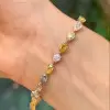 13ctw Pear Cut Multicolor Sapphire Tennis Bracelet