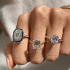 5ct Vintage Halo Cushion Cut White Sapphire Engagement Ring