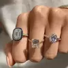 5ct Vintage Halo Cushion Cut White Sapphire Engagement Ring