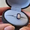 5ct Vintage Halo Cushion Cut White Sapphire Engagement Ring