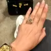 8ct Cushion Cut Champagne Sapphire Engagement Ring