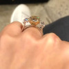 8ct Cushion Cut Champagne Sapphire Engagement Ring