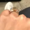 8ct Cushion Cut Champagne Sapphire Engagement Ring
