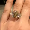 8ct Cushion Cut Champagne Sapphire Engagement Ring