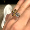 8ct Cushion Cut Champagne Sapphire Engagement Ring