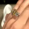 8ct Cushion Cut Champagne Sapphire Engagement Ring