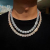 Clustered White Sapphire Unisex Halo Statement Necklace