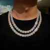 Clustered White Sapphire Unisex Halo Statement Necklace