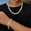 Clustered White Sapphire Unisex Halo Statement Necklace