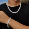Clustered White Sapphire Unisex Halo Statement Necklace