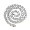 Clustered White Sapphire Unisex Halo Statement Necklace